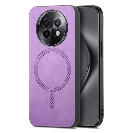 For Realme 13 Pro 5G (Global) Leather Back Case Compatible with MagSafe Skin-touch Phone Cover - Purple
