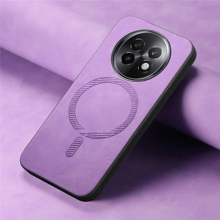 For Realme 13 Pro 5G (Global) Leather Back Case Compatible with MagSafe Skin-touch Phone Cover