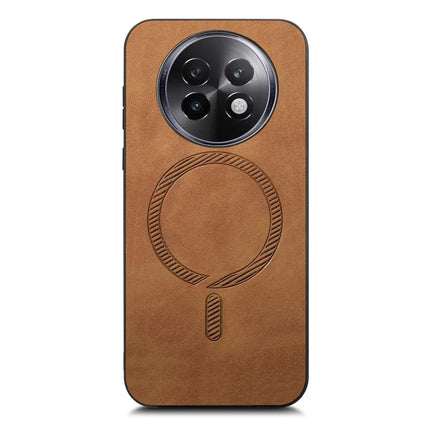 For Realme 13 Pro 5G (Global) Leather Back Case Compatible with MagSafe Skin-touch Phone Cover