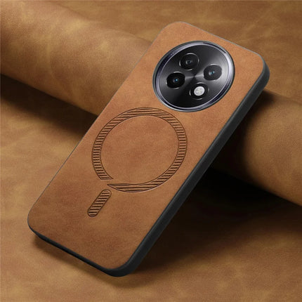 For Realme 13 Pro 5G (Global) Leather Back Case Compatible with MagSafe Skin-touch Phone Cover