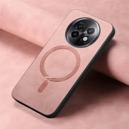 For Realme 13 Pro 5G (Global) Leather Back Case Compatible with MagSafe Skin-touch Phone Cover
