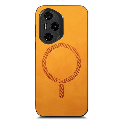 For Honor 300 Pro Leather Back Case Compatible with MagSafe Skin-touch Phone Cover