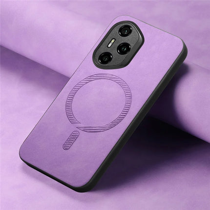 For Honor 300 Pro Leather Back Case Compatible with MagSafe Skin-touch Phone Cover
