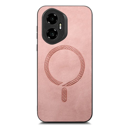 For Honor 300 Leather Back Case Compatible with MagSafe Skin-touch Phone Cover