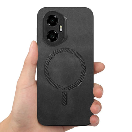 For Honor 300 Leather Back Case Compatible with MagSafe Skin-touch Phone Cover