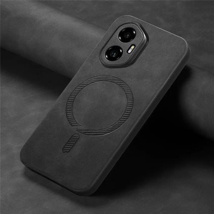 For Honor 300 Leather Back Case Compatible with MagSafe Skin-touch Phone Cover