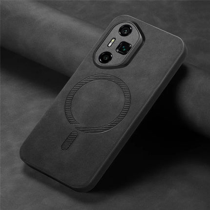 For Honor 300 Ultra Leather Back Case Compatible with MagSafe Skin-touch Phone Cover