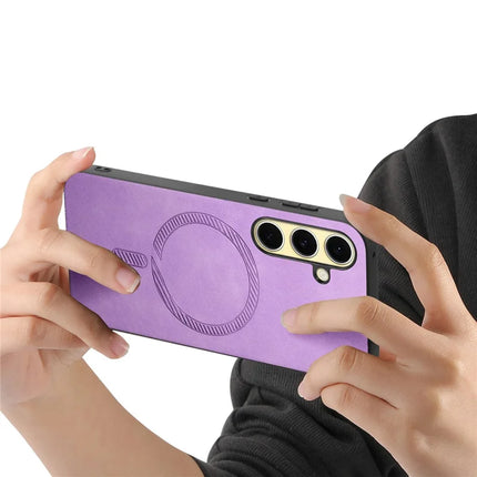For Samsung Galaxy A36 5G Leather Back Case Compatible with MagSafe Skin-Touch Phone Cover
