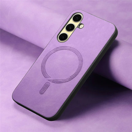 For Samsung Galaxy A36 5G Leather Back Case Compatible with MagSafe Skin-Touch Phone Cover