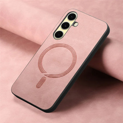 For Samsung Galaxy A36 5G Leather Back Case Compatible with MagSafe Skin-Touch Phone Cover