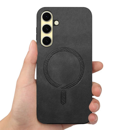 For Samsung Galaxy A36 5G Leather Back Case Compatible with MagSafe Skin-Touch Phone Cover