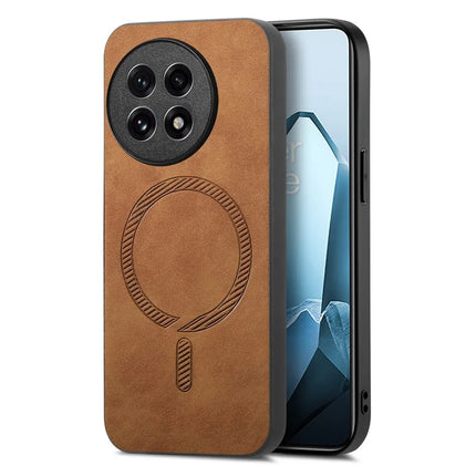 For OnePlus Ace 5 Pro 5G / OnePlus Ace 5 5G Leather Back Case Compatible with MagSafe Skin-touch Phone Cover - Brown
