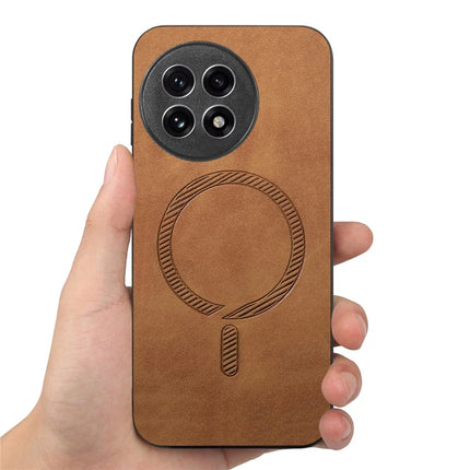 For OnePlus Ace 5 Pro 5G / OnePlus Ace 5 5G Leather Back Case Compatible with MagSafe Skin-touch Phone Cover
