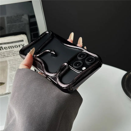 For iPhone 16 Pro Max Bumper Case Hollow Snake Design TPU Phone Cover