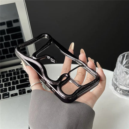 For iPhone 16 Pro Max Bumper Case Hollow Snake Design TPU Phone Cover