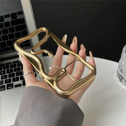 For iPhone 16 Pro Max Bumper Case Hollow Snake Design TPU Phone Cover