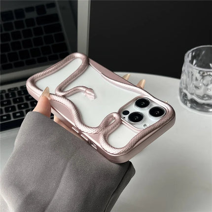 For iPhone 16 Pro Max Bumper Case Hollow Snake Design TPU Phone Cover