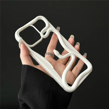 For iPhone 16 Pro Max Bumper Case Hollow Snake Design TPU Phone Cover