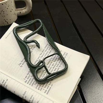 For iPhone 16 Pro Bumper Case Hollow Snake Design TPU Phone Cover