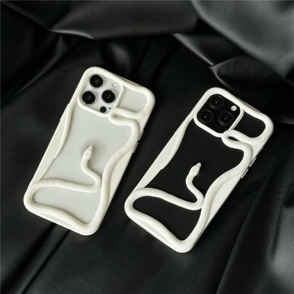 For iPhone 16 Pro Bumper Case Hollow Snake Design TPU Phone Cover