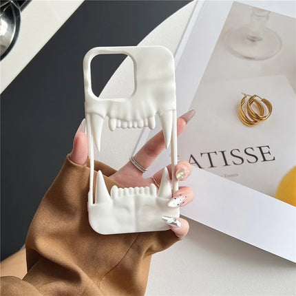 For iPhone 16 Pro Max Case TPU Protective Phone Cover Hollow Wrinkle Tiger Tooth Design