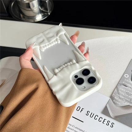 For iPhone 16 Pro Max Case TPU Protective Phone Cover Hollow Wrinkle Tiger Tooth Design