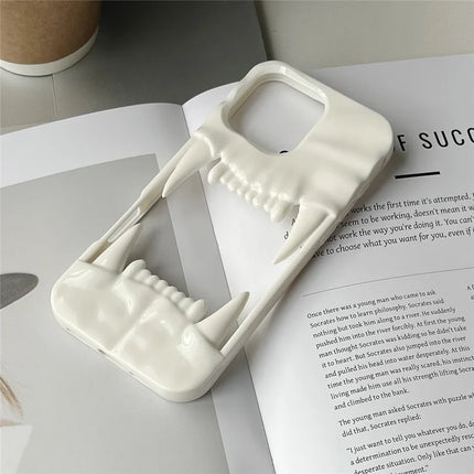 For iPhone 16 Pro Max Case TPU Protective Phone Cover Hollow Wrinkle Tiger Tooth Design