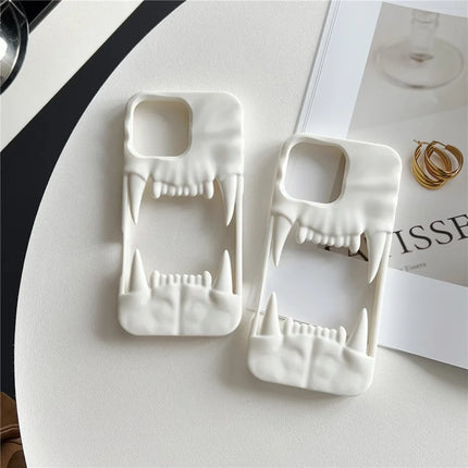 For iPhone 16 Pro Max Case TPU Protective Phone Cover Hollow Wrinkle Tiger Tooth Design