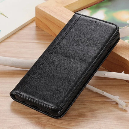 For iPhone 16e Stand Case Split Leather Litchi Texture Wallet Phone Cover