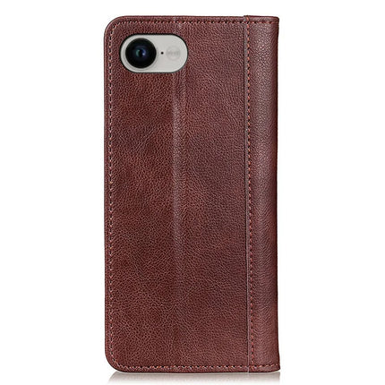 For iPhone 16e Stand Case Split Leather Litchi Texture Wallet Phone Cover