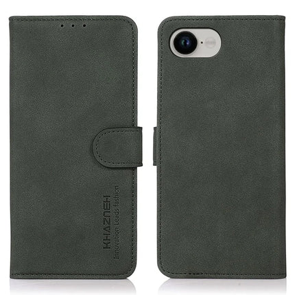 KHAZNEH For iPhone 16e Case PU Leather Wallet Stand Phone Cover - Green