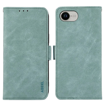 ABEEL For iPhone 16e Case PU Leather Folio Stand View RFID Blocking Phone Cover - Baby Blue