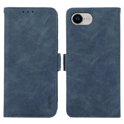 ABEEL For iPhone 16e Case PU Leather Folio Stand View RFID Blocking Phone Cover - Blue