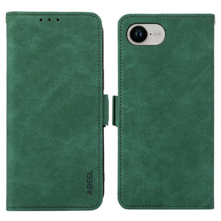 ABEEL For iPhone 16e Case PU Leather Folio Stand View RFID Blocking Phone Cover - Green