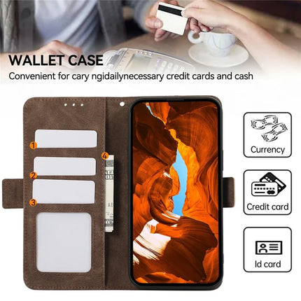 ABEEL For iPhone 16e Case PU Leather Folio Stand View RFID Blocking Phone Cover