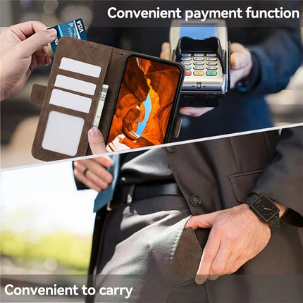 ABEEL For iPhone 16e Case PU Leather Folio Stand View RFID Blocking Phone Cover