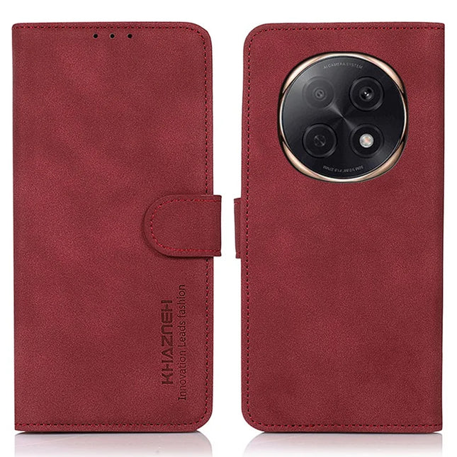 KHAZNEH For Oppo A5 Pro 5G Case PU Leather Wallet Stand Phone Cover - Red