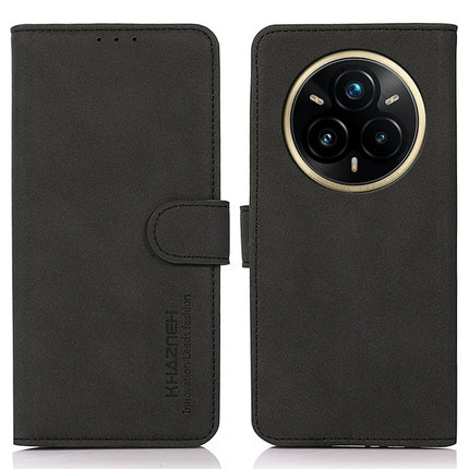 KHAZNEH For Realme 14 Pro 5G Case PU Leather Wallet Stand Phone Cover - Black