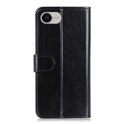For iPhone 16e Case Crazy Horse Texture PU Leather Phone Stand Cover
