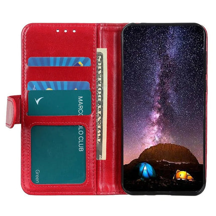 For iPhone 16e Case Crazy Horse Texture PU Leather Phone Stand Cover
