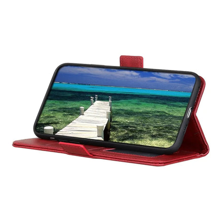 For iPhone 16e Case Stand Cowhide Texture PU Leather Phone Cover