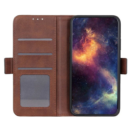 For iPhone 16e Case Stand Cowhide Texture PU Leather Phone Cover