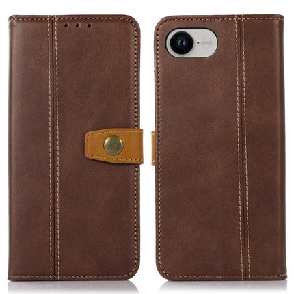 For iPhone 16e Case Calf Texture Flip Leather Phone Cover - Brown