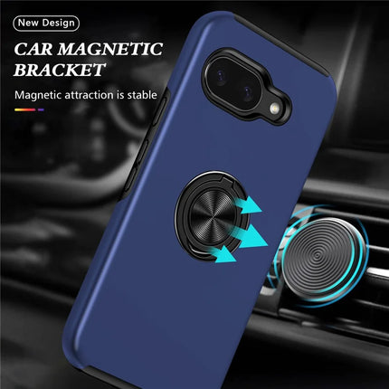 For Google Pixel 9a Case PC + TPU Phone Cover with Rotatable Ring Holder