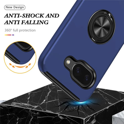 For Google Pixel 9a Case PC + TPU Phone Cover with Rotatable Ring Holder