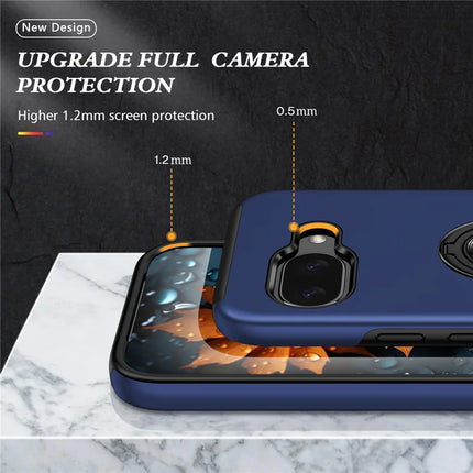 For Google Pixel 9a Case PC + TPU Phone Cover with Rotatable Ring Holder