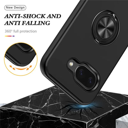 For Google Pixel 9a Case PC + TPU Phone Cover with Rotatable Ring Holder
