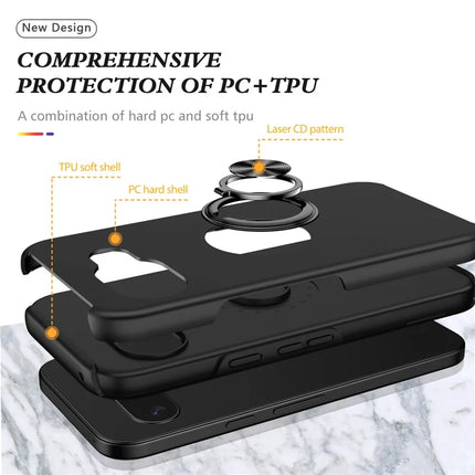 For Google Pixel 9a Case PC + TPU Phone Cover with Rotatable Ring Holder