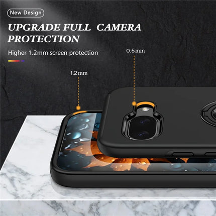 For Google Pixel 9a Case PC + TPU Phone Cover with Rotatable Ring Holder