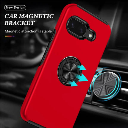 For Google Pixel 9a Case PC + TPU Phone Cover with Rotatable Ring Holder